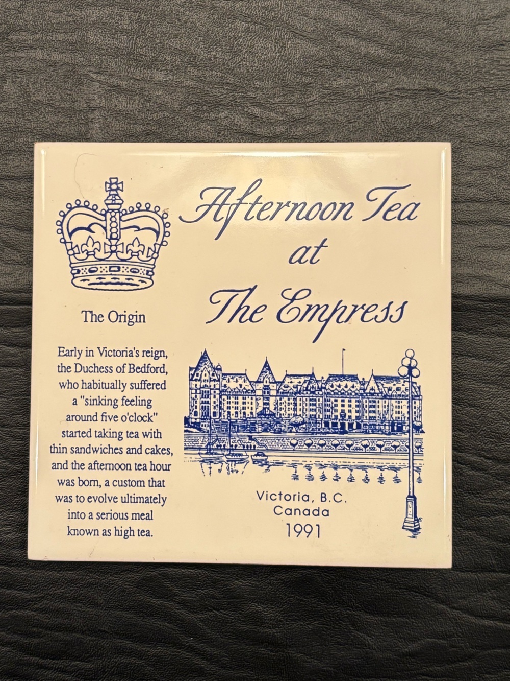 Vintage Tile Trivet “Afternoon Tea at the Empress”